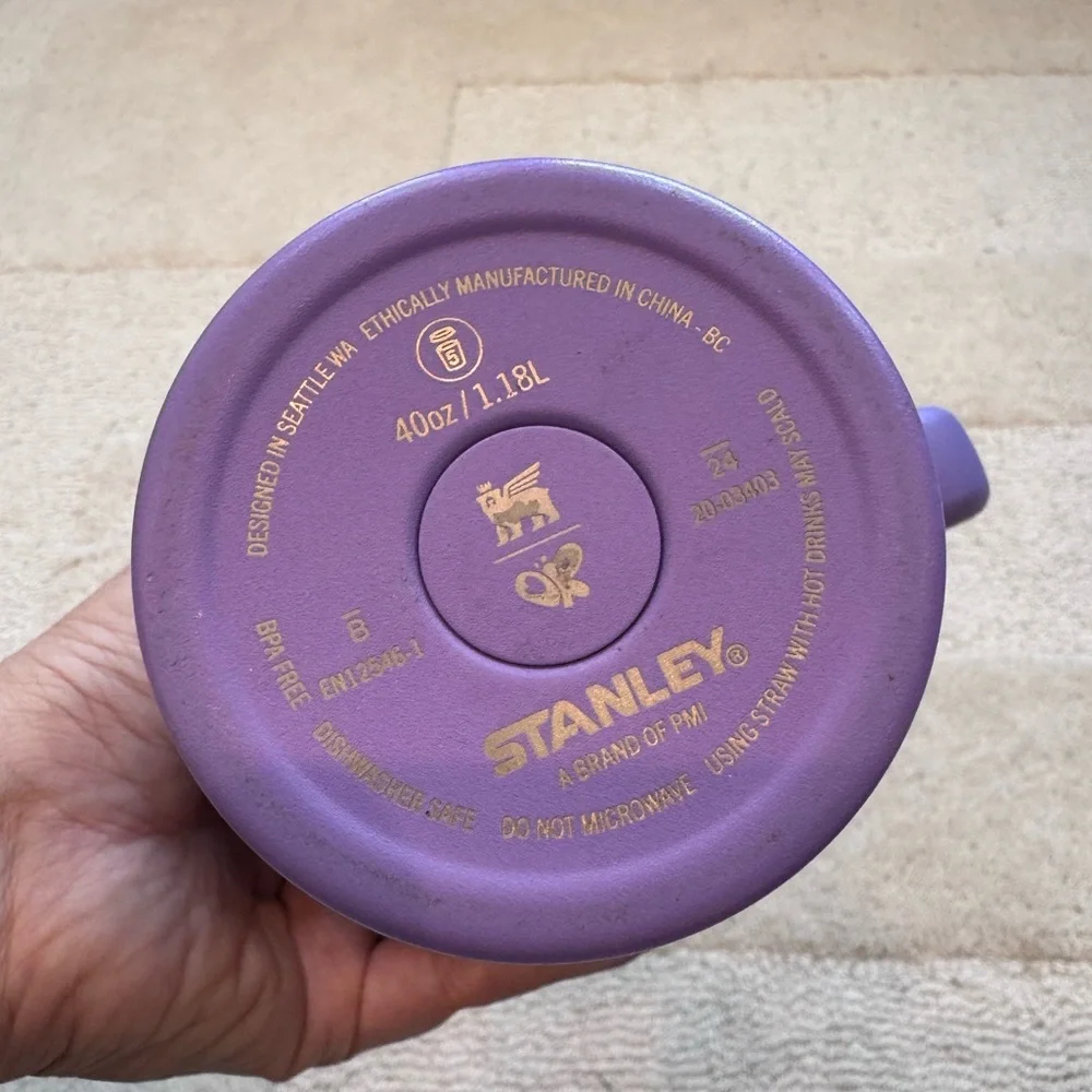 Stanley Lavender Travel Tumbler with Gold Stars - Picture 6 of 12